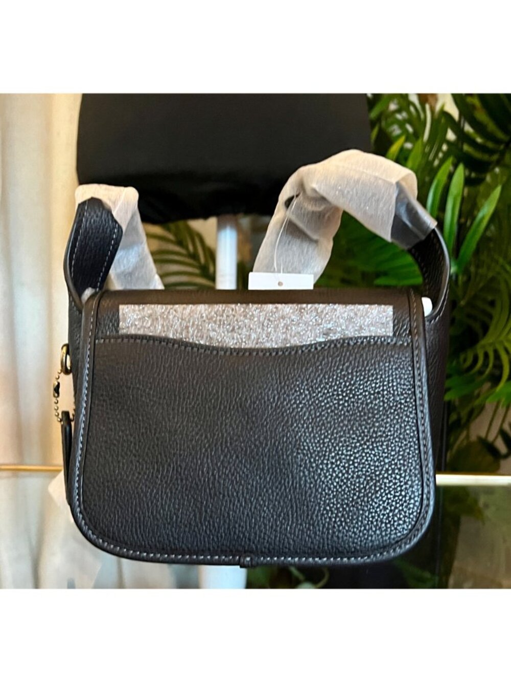 AUTHENTIC COACH BLACK LEATHER TABBY MESSENGER HANDBAG - NEW WITH TAGS - Picture 4 of 10